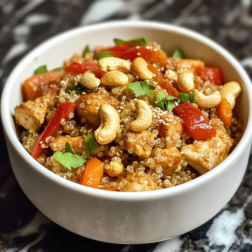 Easy Cashew Chicken Quinoa Bake: One-Pot Healthy Dinner